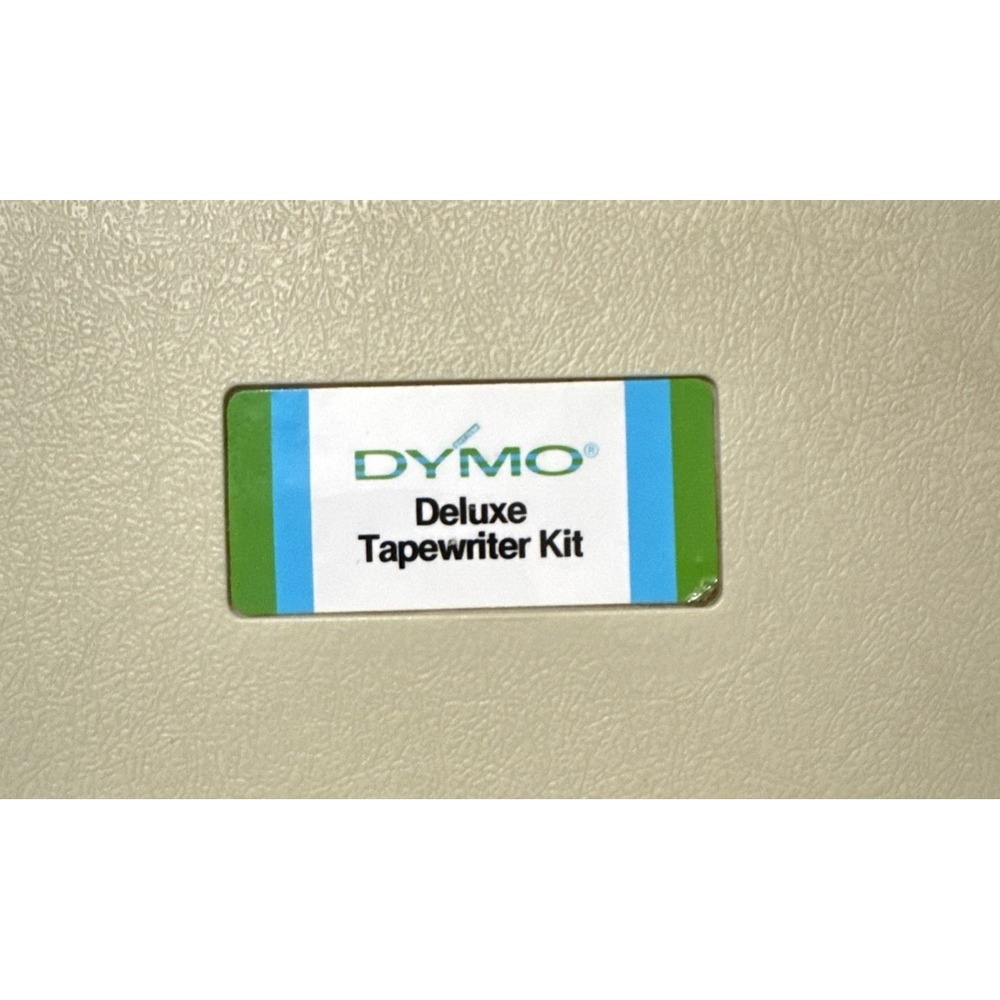 VINTAGE DYMO 1550 LABEL MAKER DELUXE CHROME IN CASE W 3 WHEELS